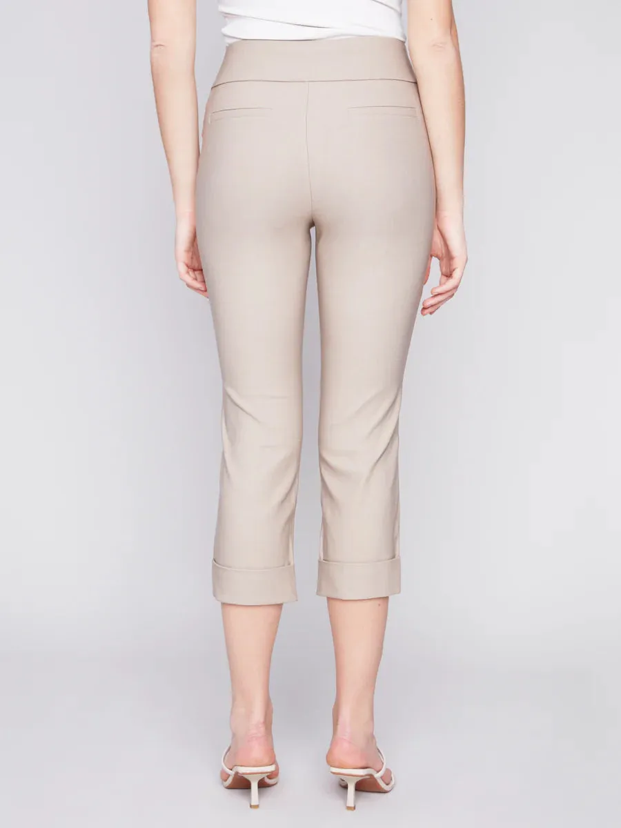 CROP PANT WITH CUFF DETAIL