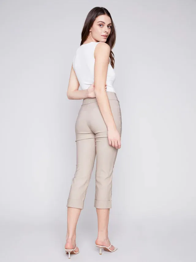 CROP PANT WITH CUFF DETAIL