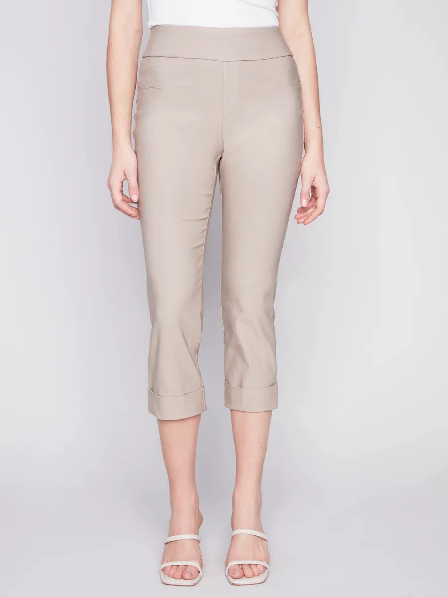 CROP PANT WITH CUFF DETAIL