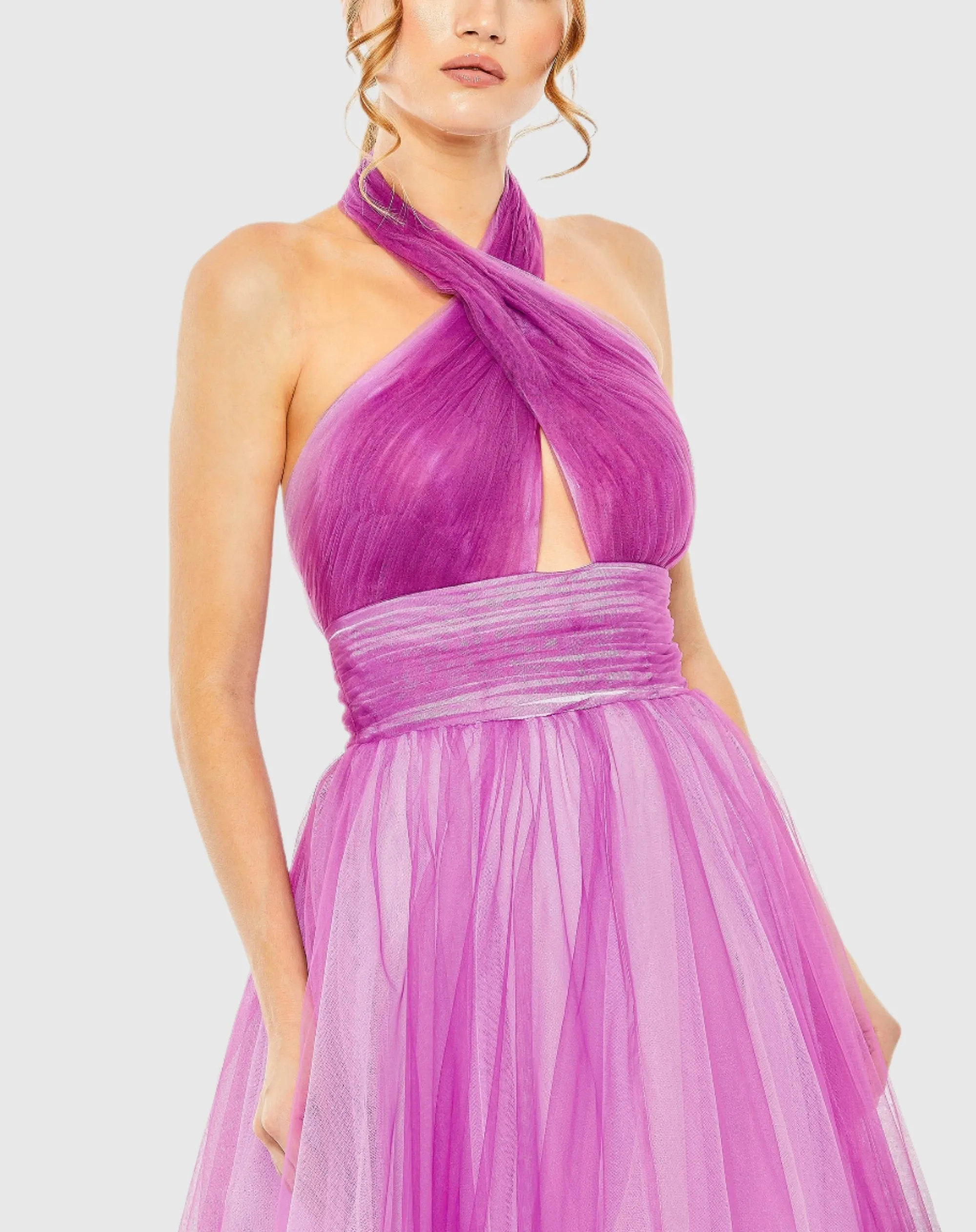 Cross Front Ombre Gown