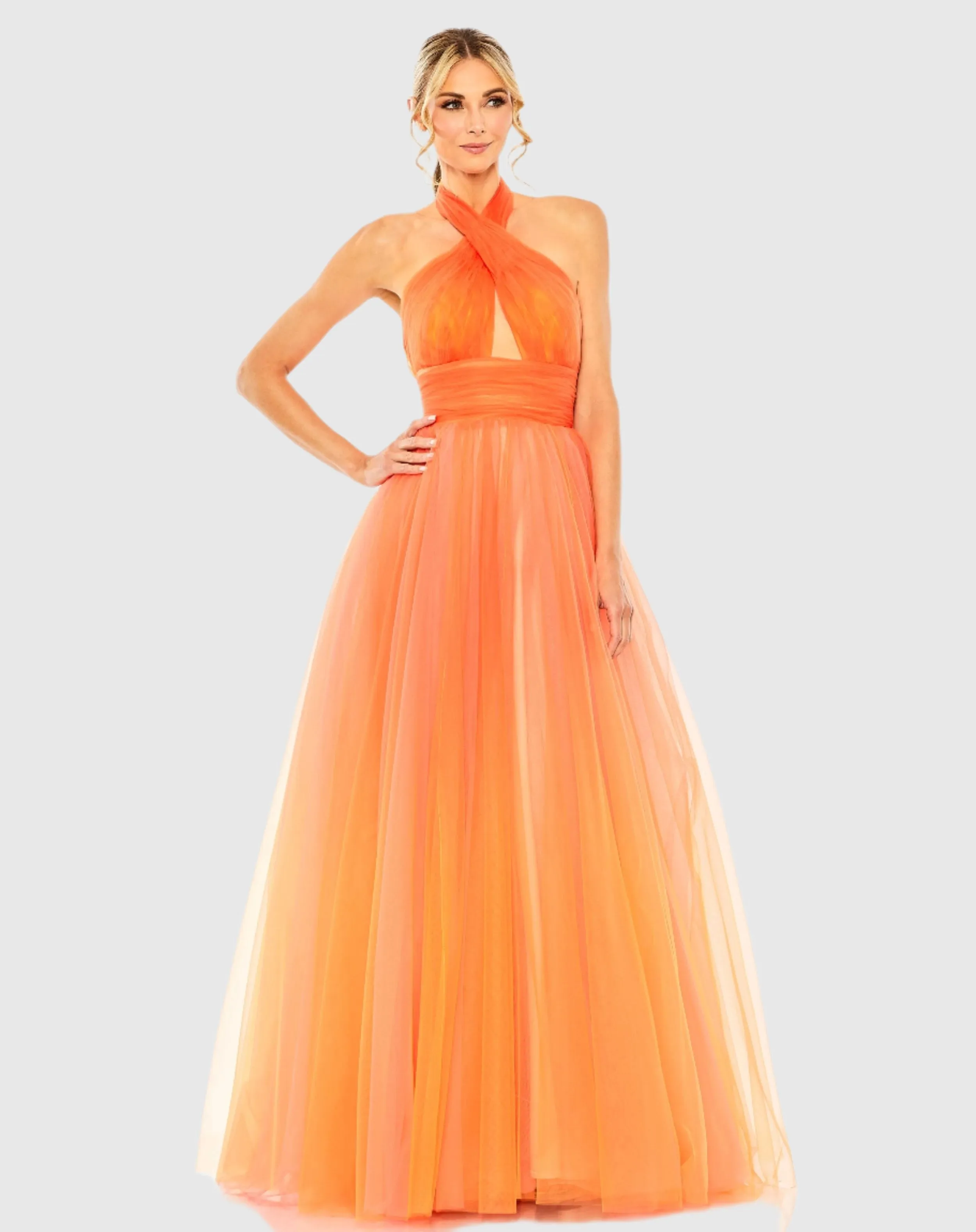 Cross Front Ombre Gown