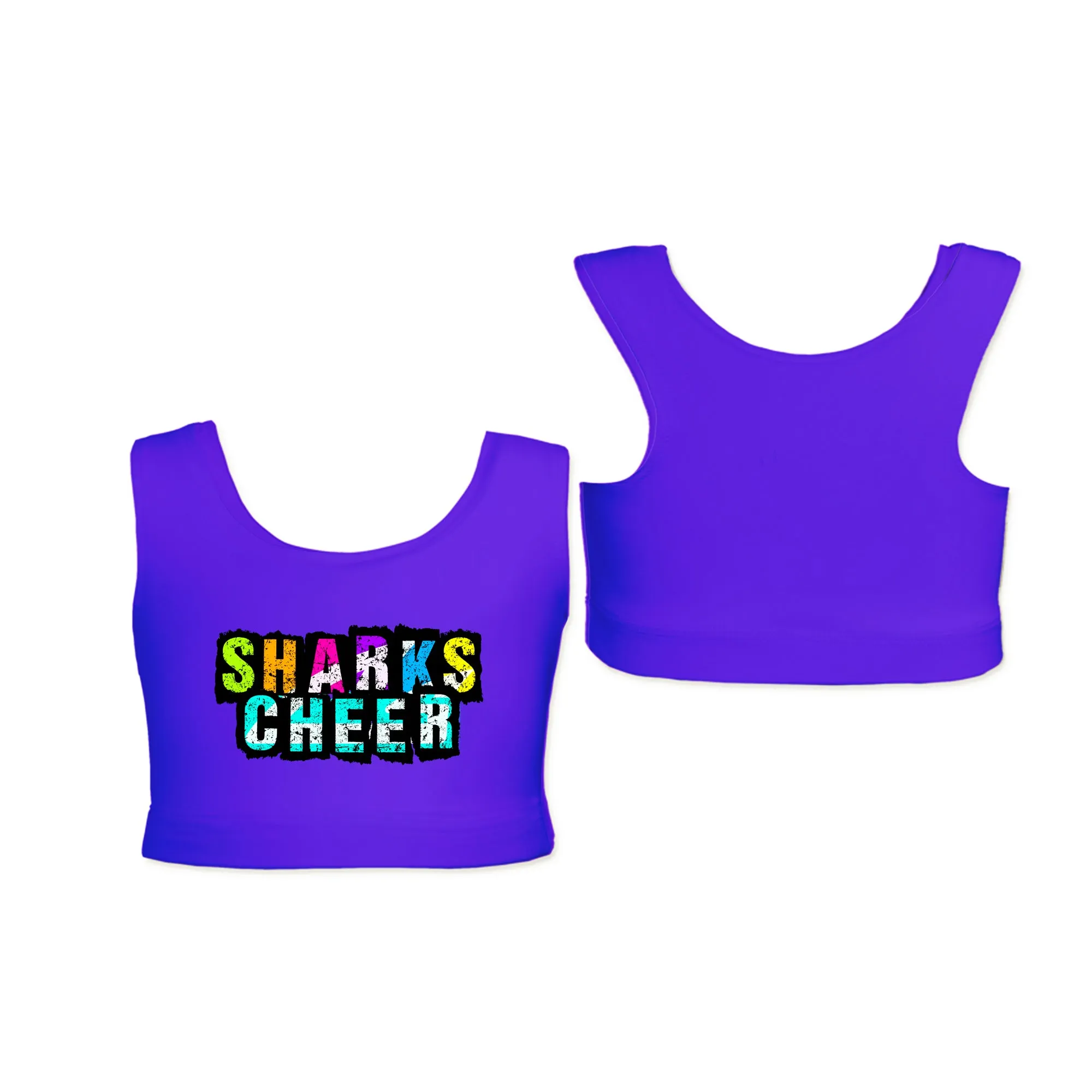 CSS - Rainbow Sharks - Practice Top PURPLE/BLUE