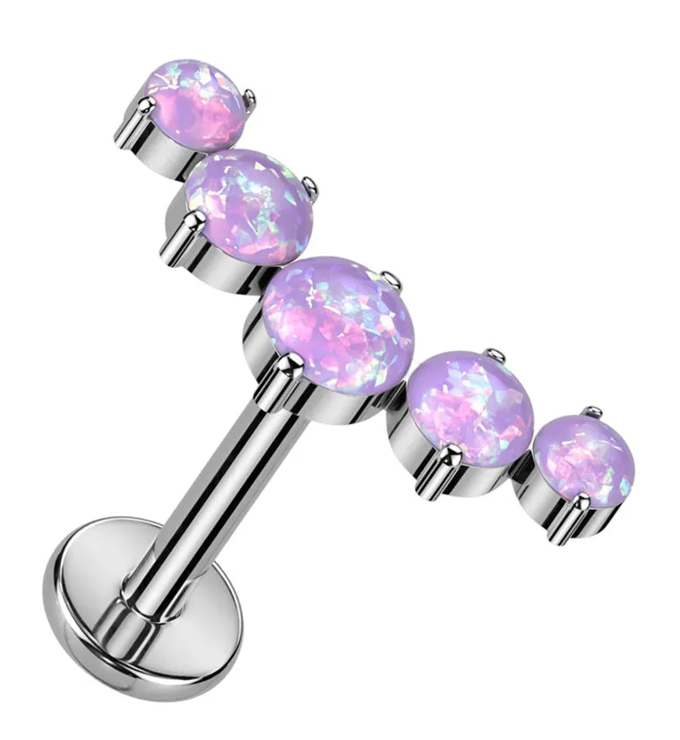 Curve Purple Opalite Titanium Internally Threaded Labret