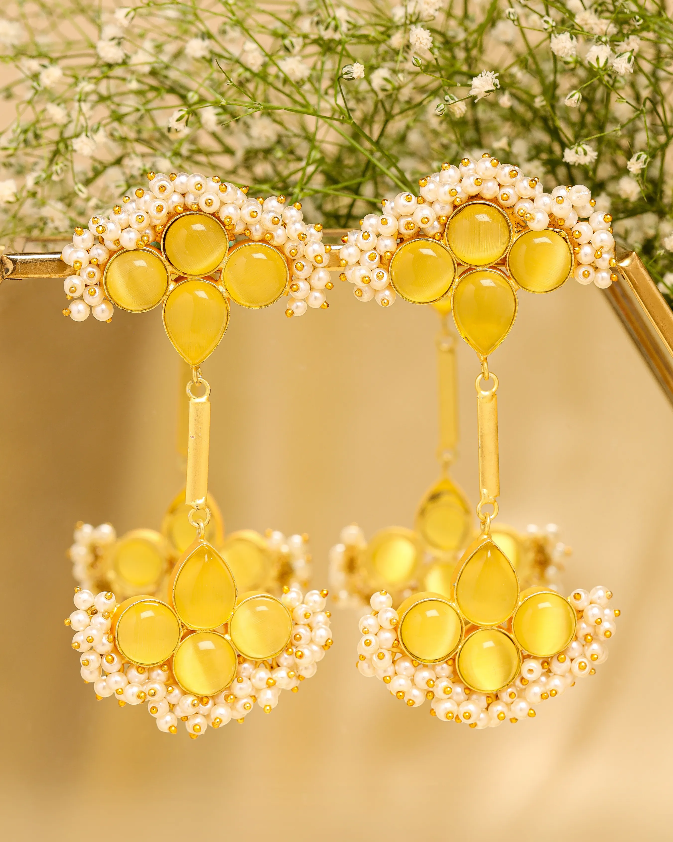 Cyber Yellow Handcrafted Earrings