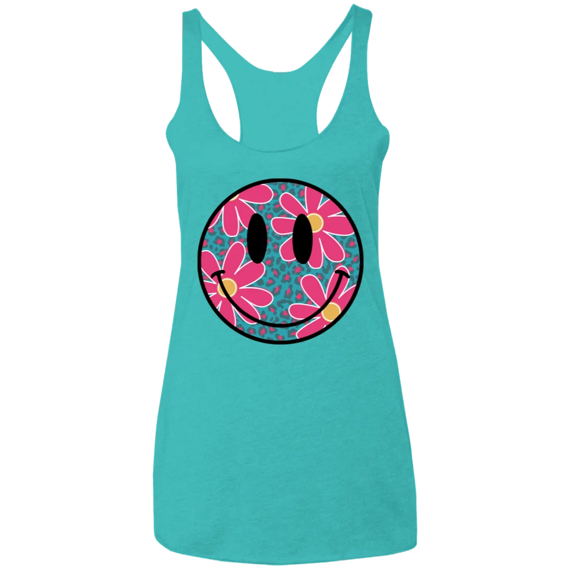 Daisy Smiley Face Ladies' Triblend Racerback Tank