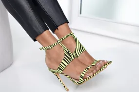 Deidra Lime Zebra Heel