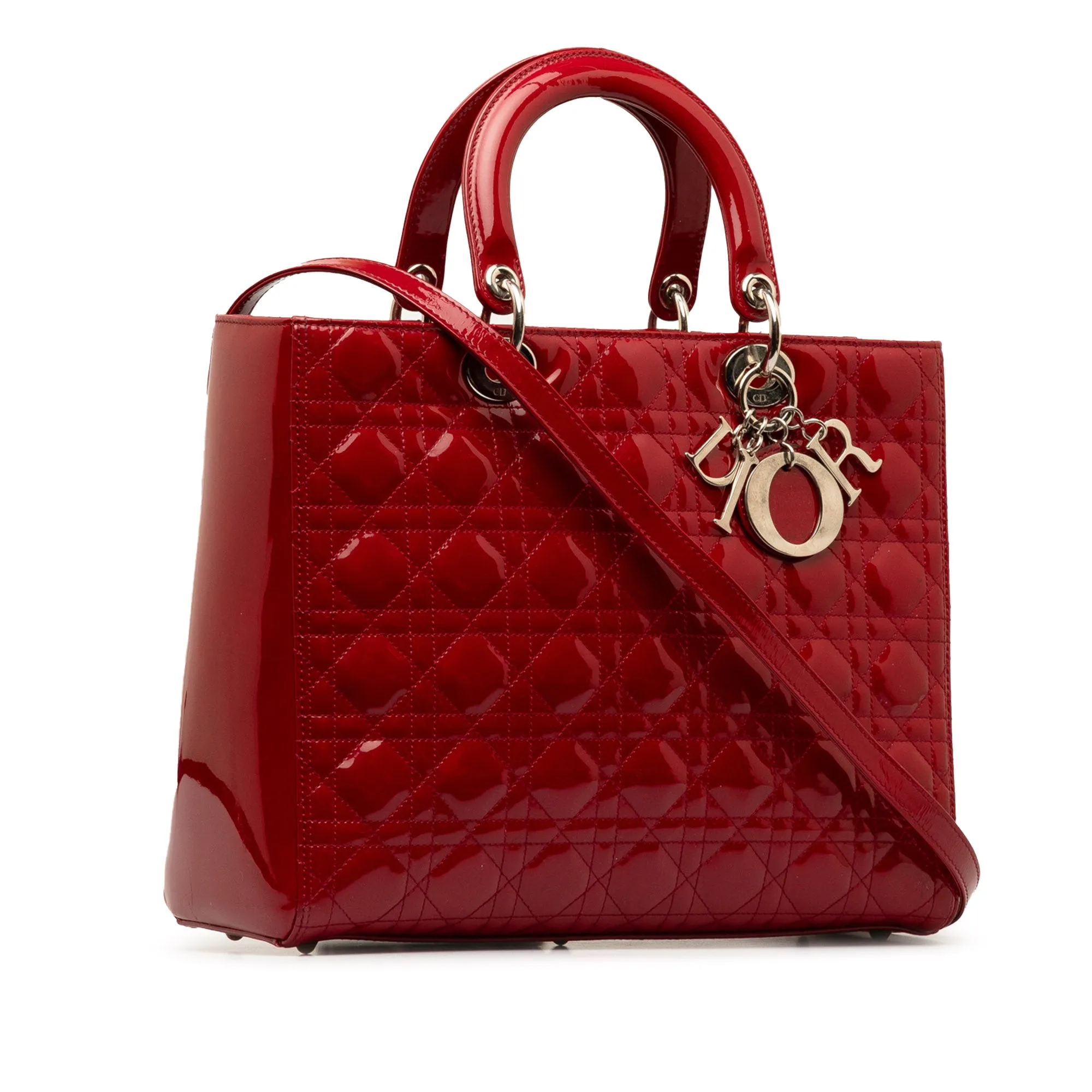 Dior Lady Dior Large Red Patent