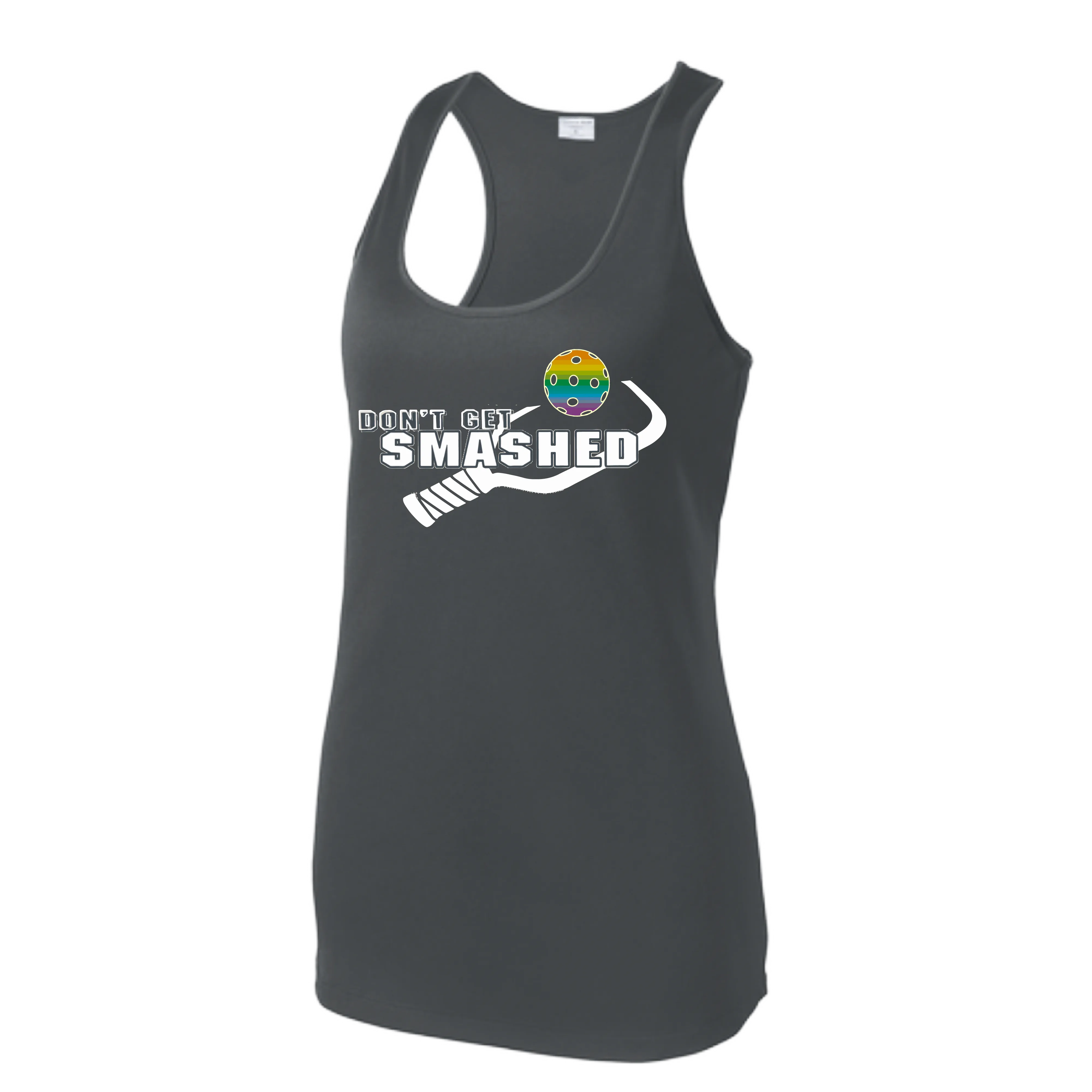 Don't Get Smashed (Colors Red Green Rainbow) Customizable | Women’s Racerback Tank | 100% Polyester