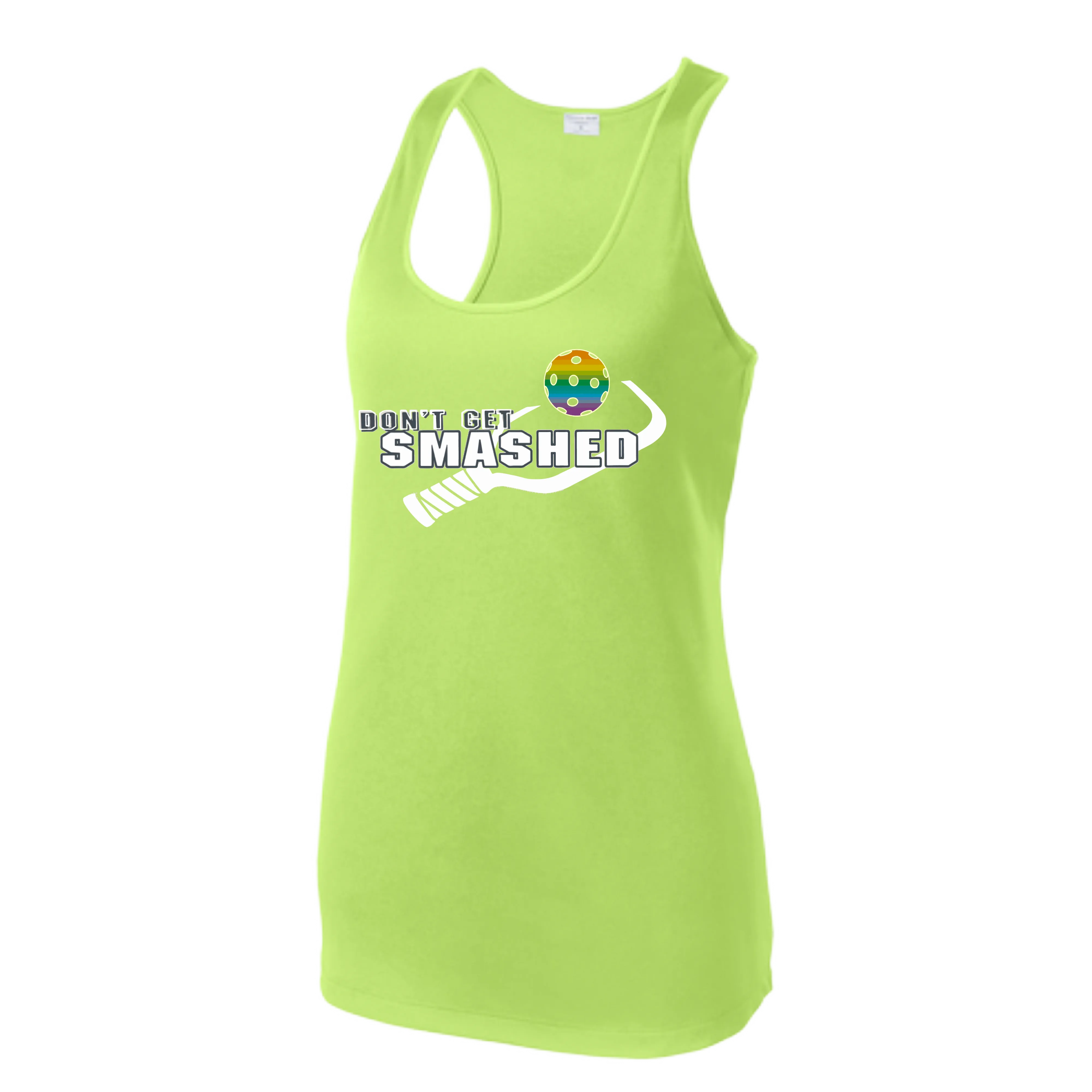 Don't Get Smashed (Colors Red Green Rainbow) Customizable | Women’s Racerback Tank | 100% Polyester