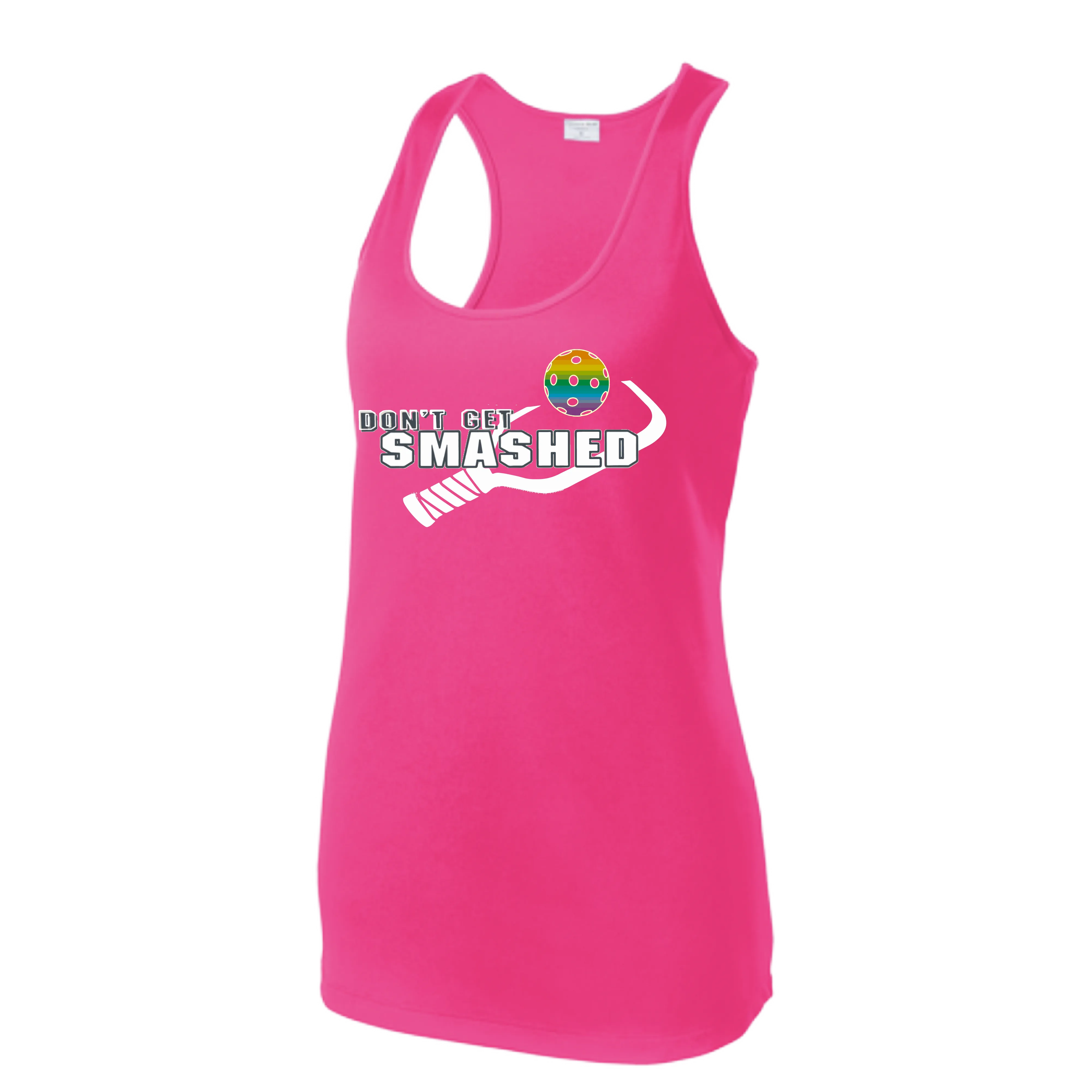 Don't Get Smashed (Colors Red Green Rainbow) Customizable | Women’s Racerback Tank | 100% Polyester