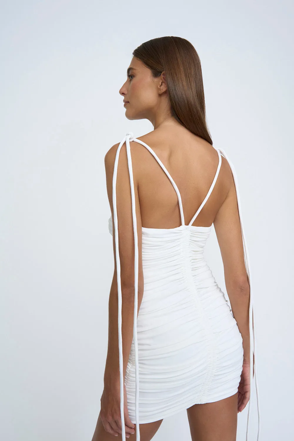 Draped Sunsetta Mini Dress | Final Sale  - Ivory