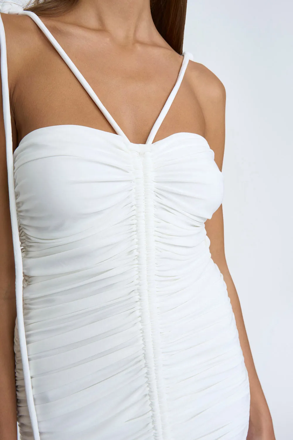 Draped Sunsetta Mini Dress | Final Sale  - Ivory