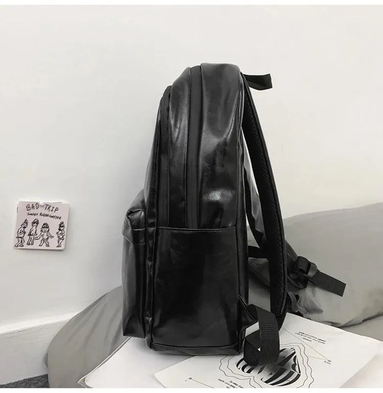 DV1231 Fashion Preppy Style Cool Backpack - PU Leather Bags