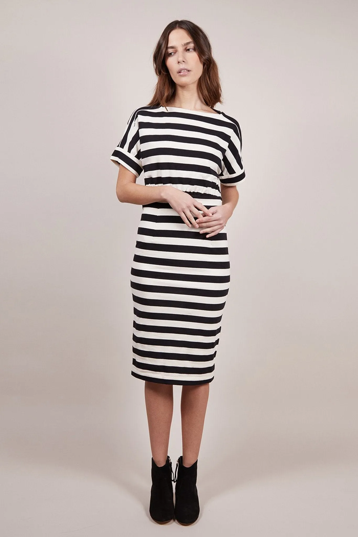 Easy Summer Striped Dress Black & White