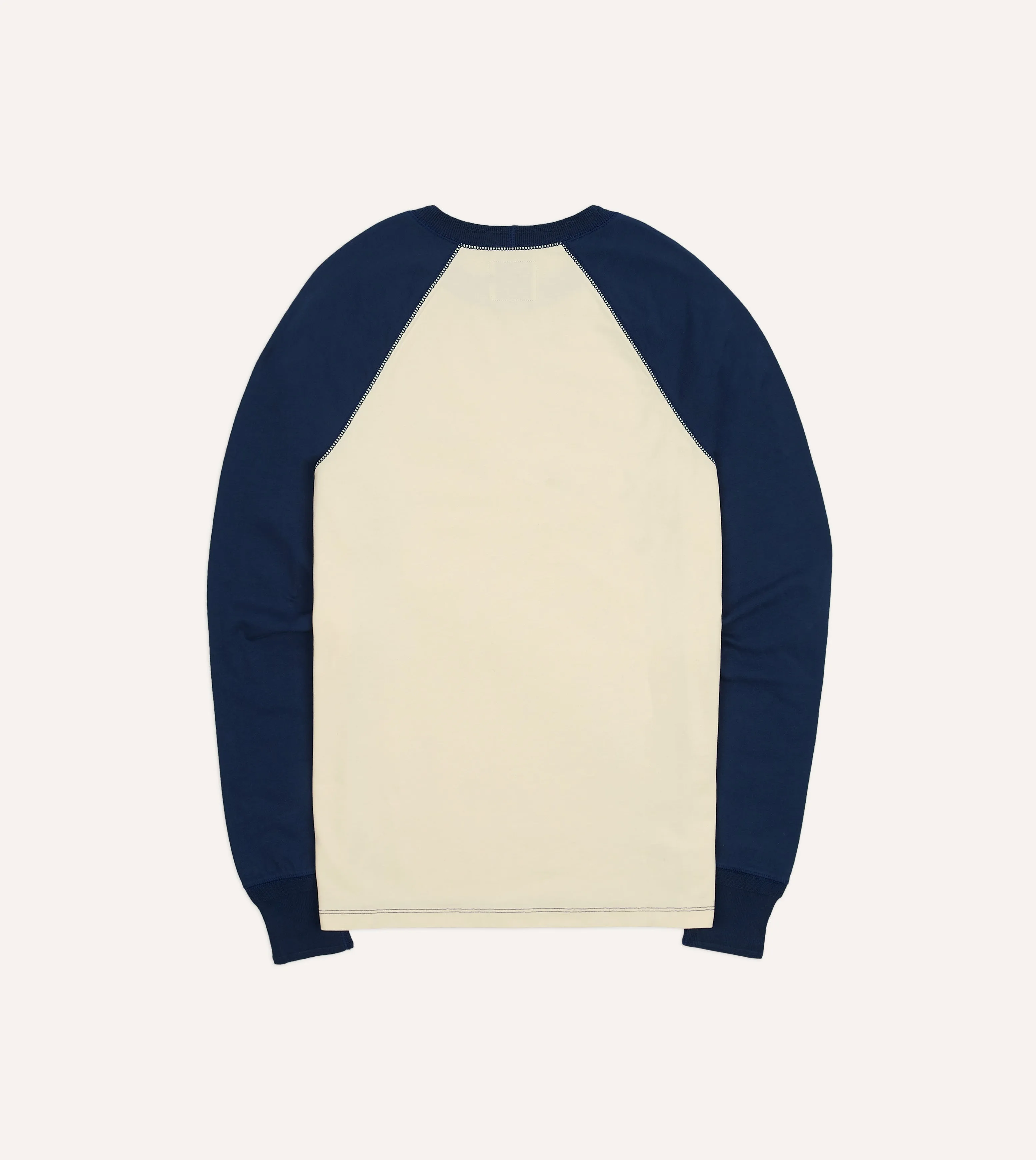 Ecru and Navy Raglan Sleeve Hiking T-Shirt