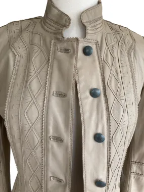 Elie Tahari Tan Leather Jacket, S