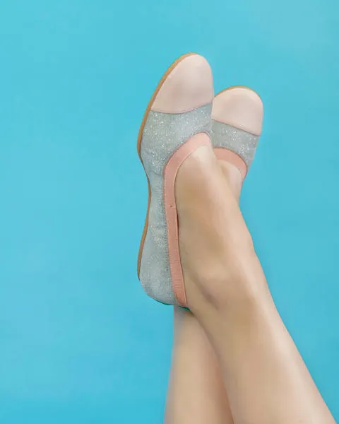 Elora - Blush and Silver Ballet Flat