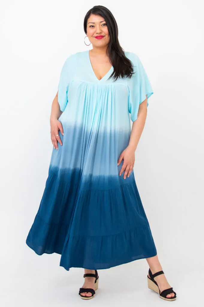 Empress Dress, Turquoise Dip-Dye