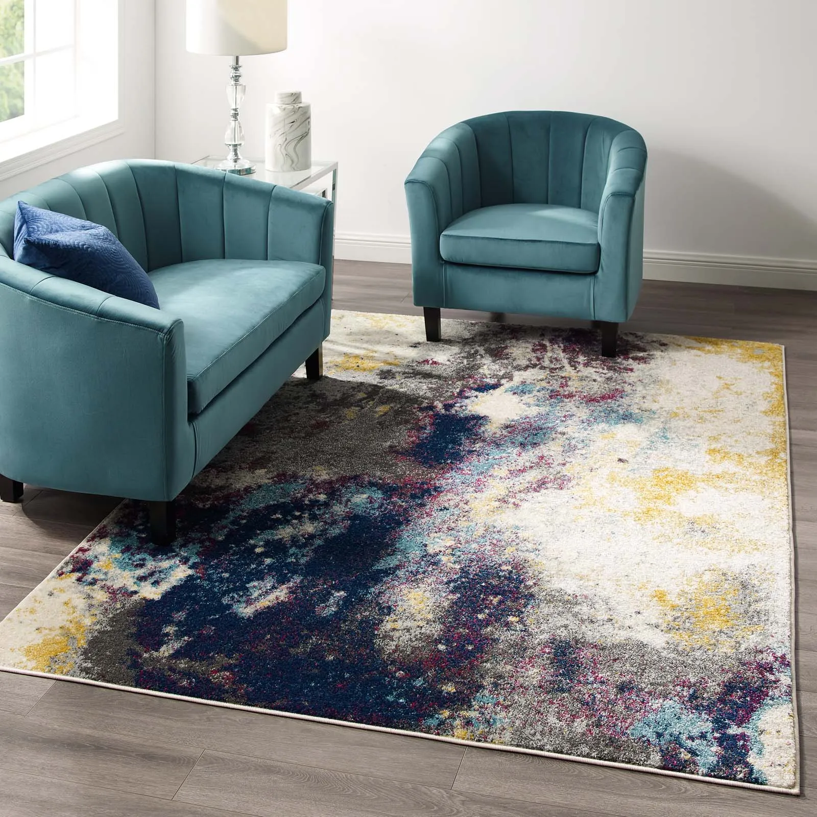 Entourage Adeline Contemporary Modern Abstract Area Rug