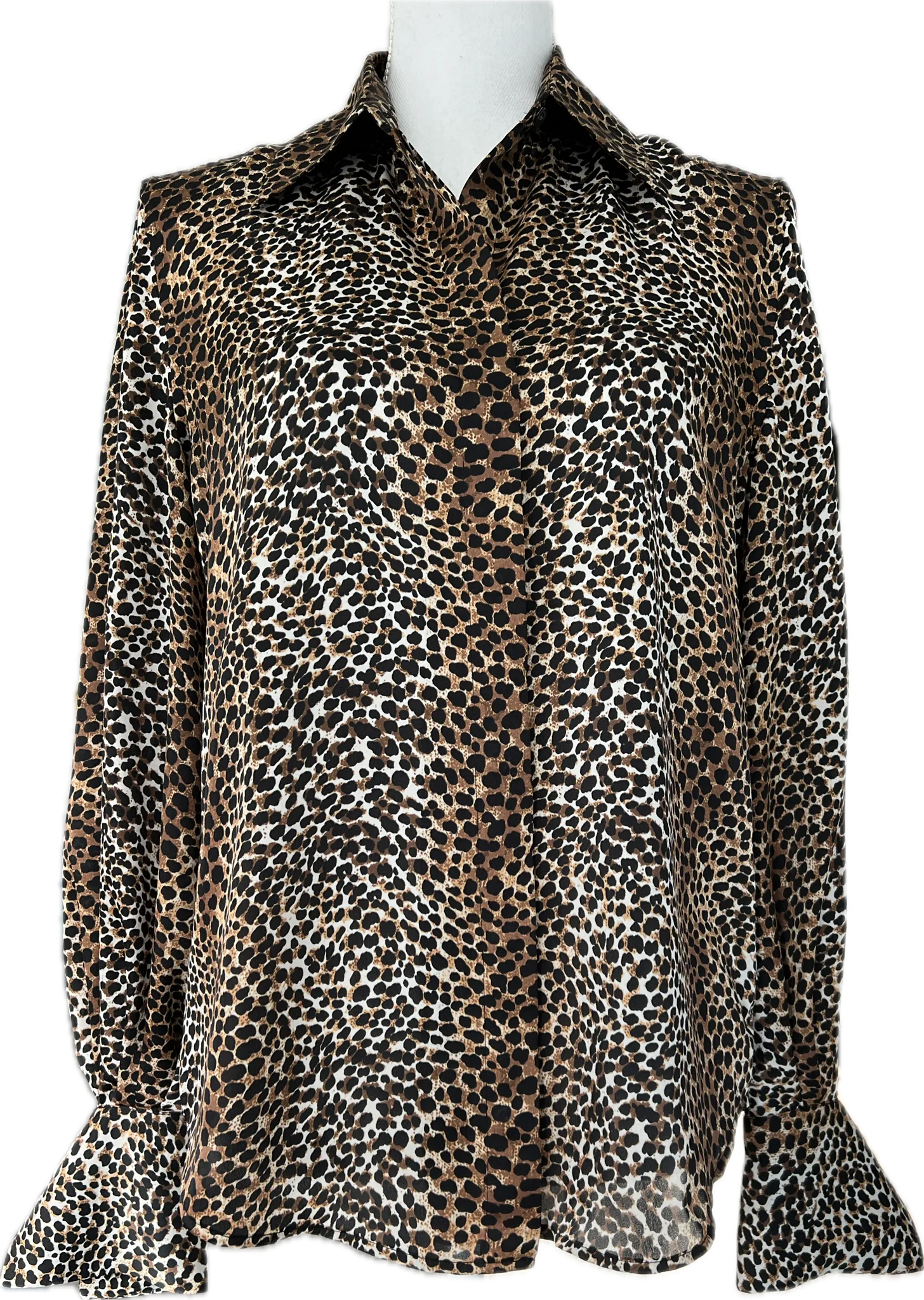 Equipment Animal Print Silk Shirt, XS