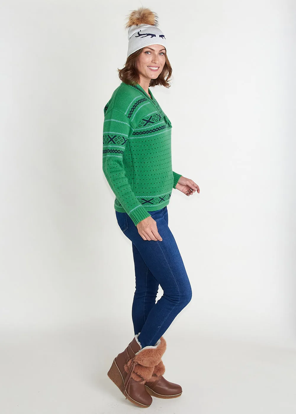 Fair Isle Sweater - Kelly Green