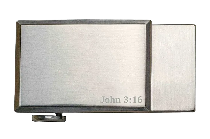 Faith 3:16 Nickel Dress Buckle, Fits 1 3/8 Straps