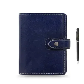 Filofax Malden Pocket Navy Leather Organizer Agenda Calendar 2024