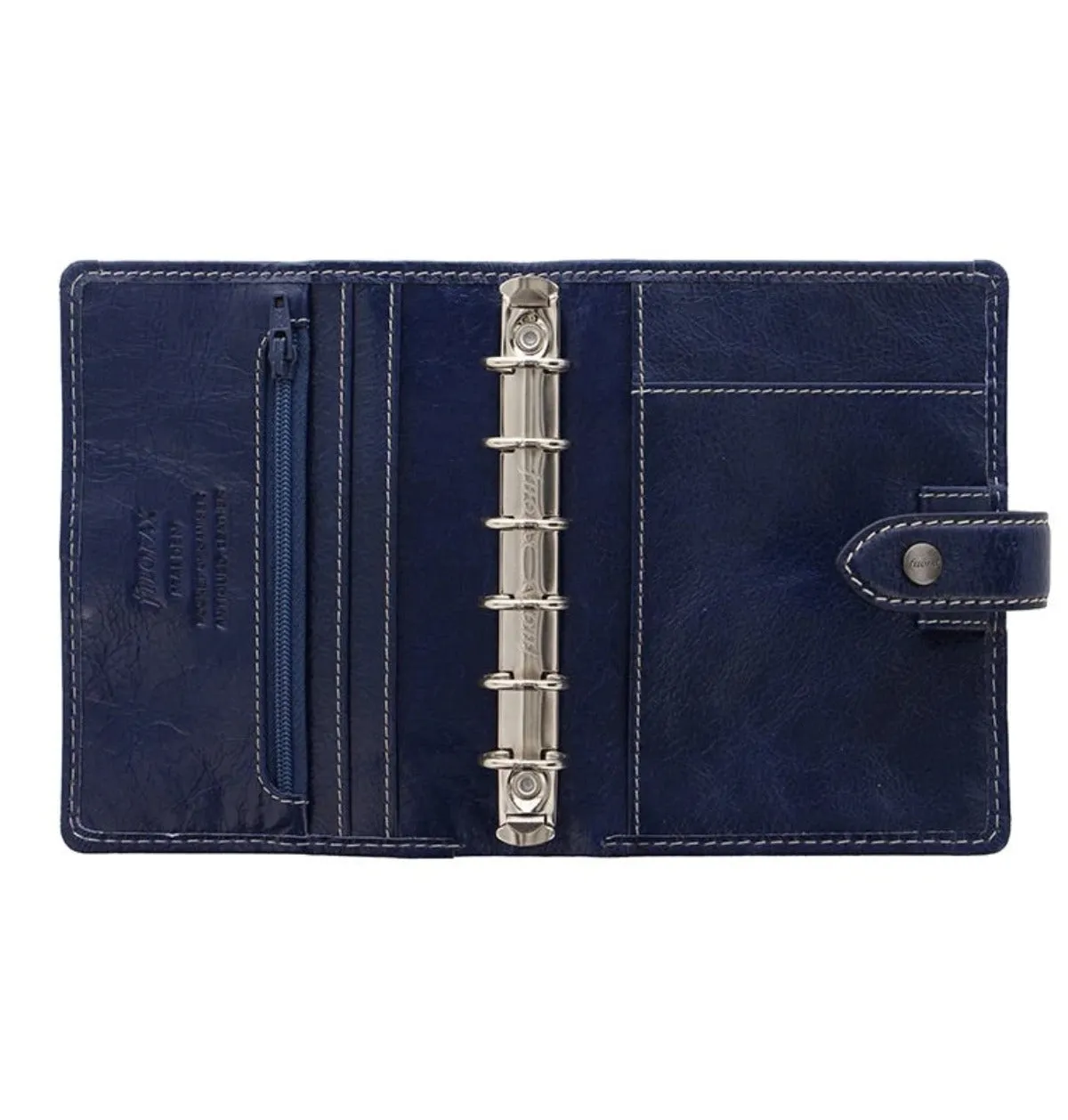 Filofax Malden Pocket Navy Leather Organizer Agenda Calendar 2024