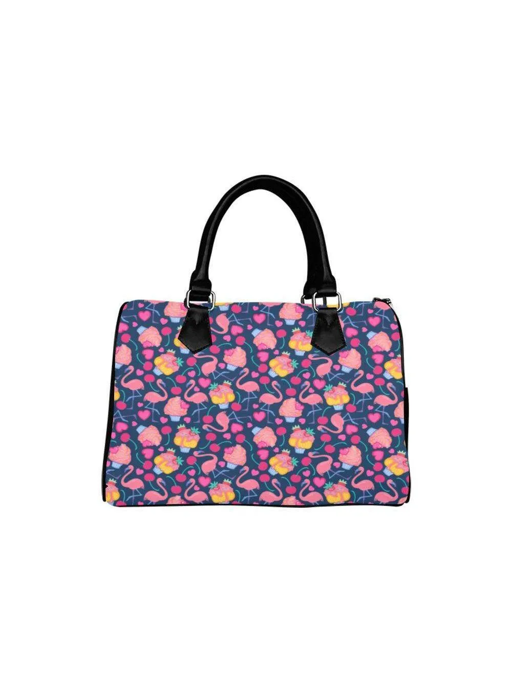 FLAMINGO CUPCAKES BARREL TYPE HANDBAG