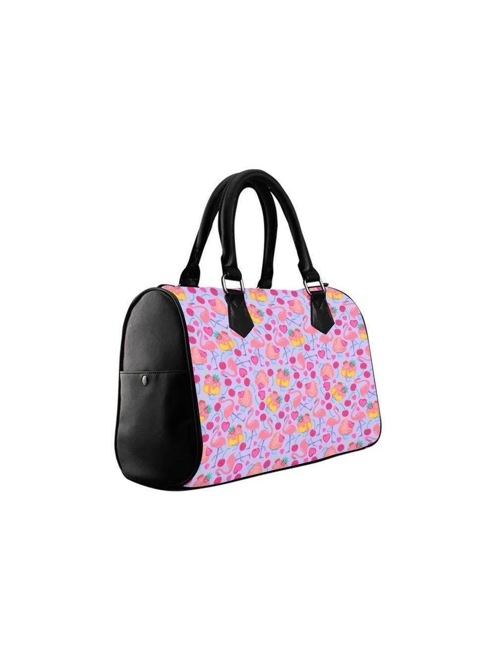 FLAMINGO CUPCAKES BARREL TYPE HANDBAG