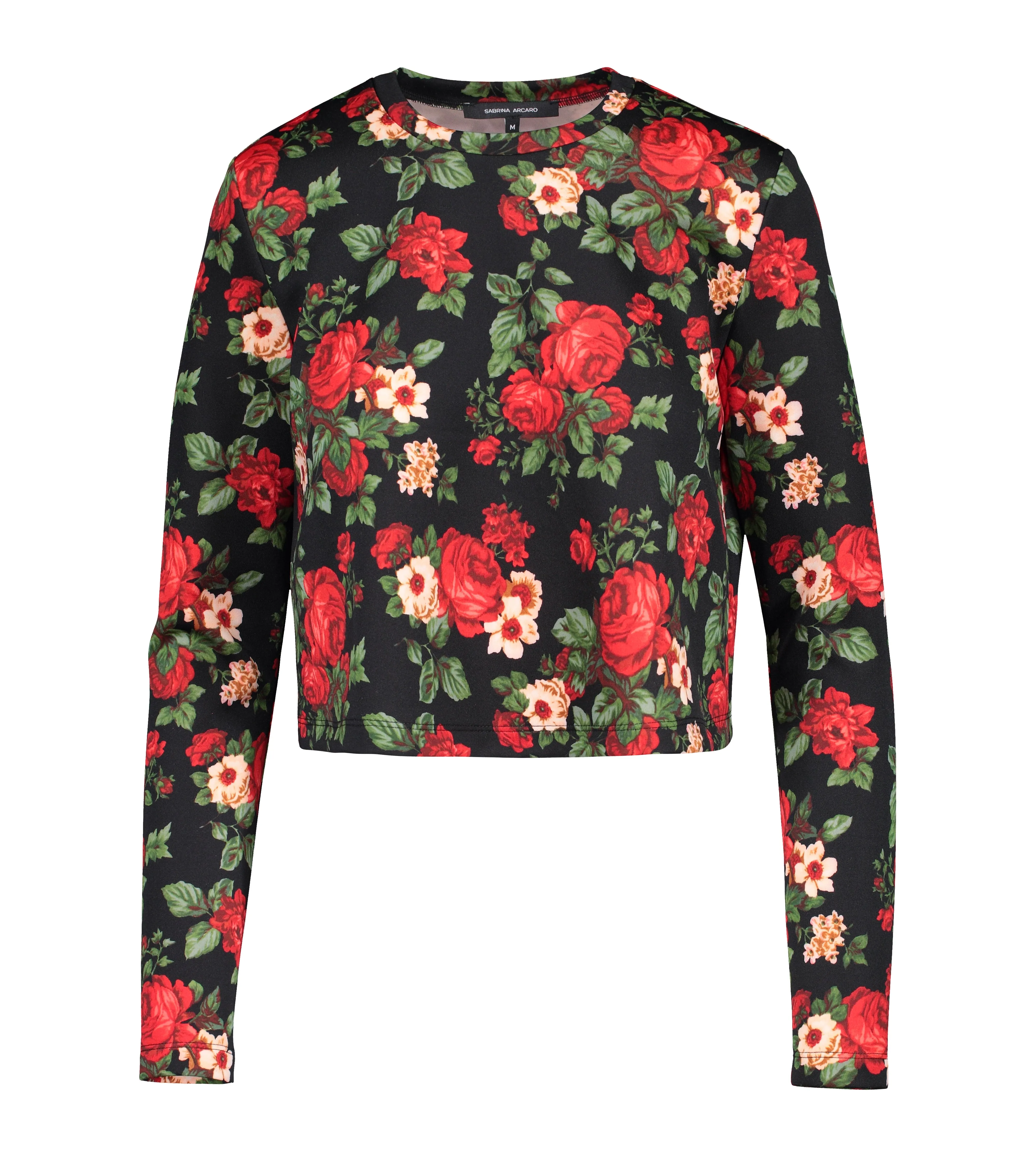 Floral Crew Neck Long Crop