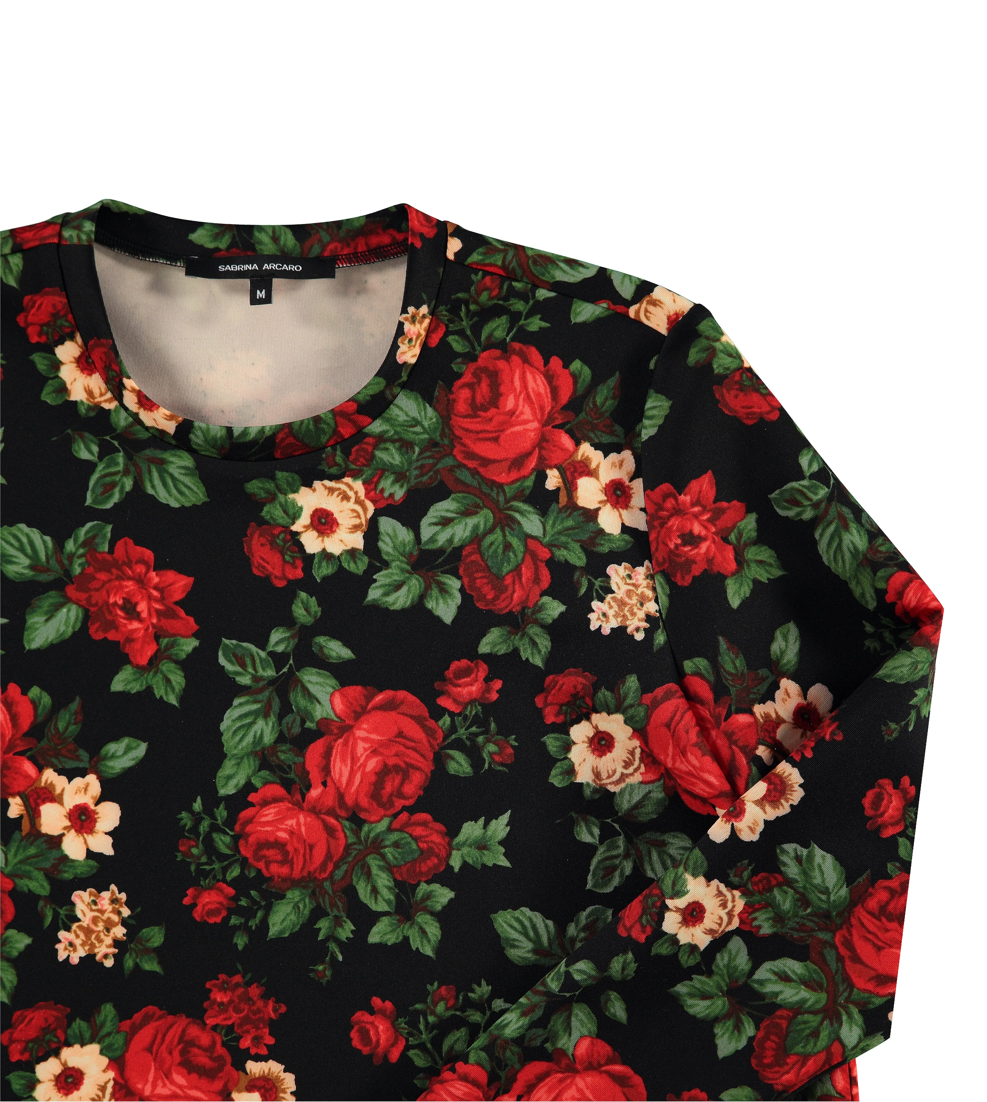 Floral Crew Neck Long Crop