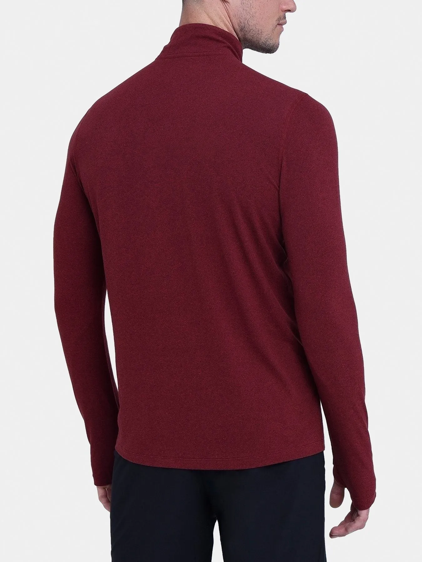 Fusion Half Zip Running Top For Men With Thumbholes & Chest Zip Pocket