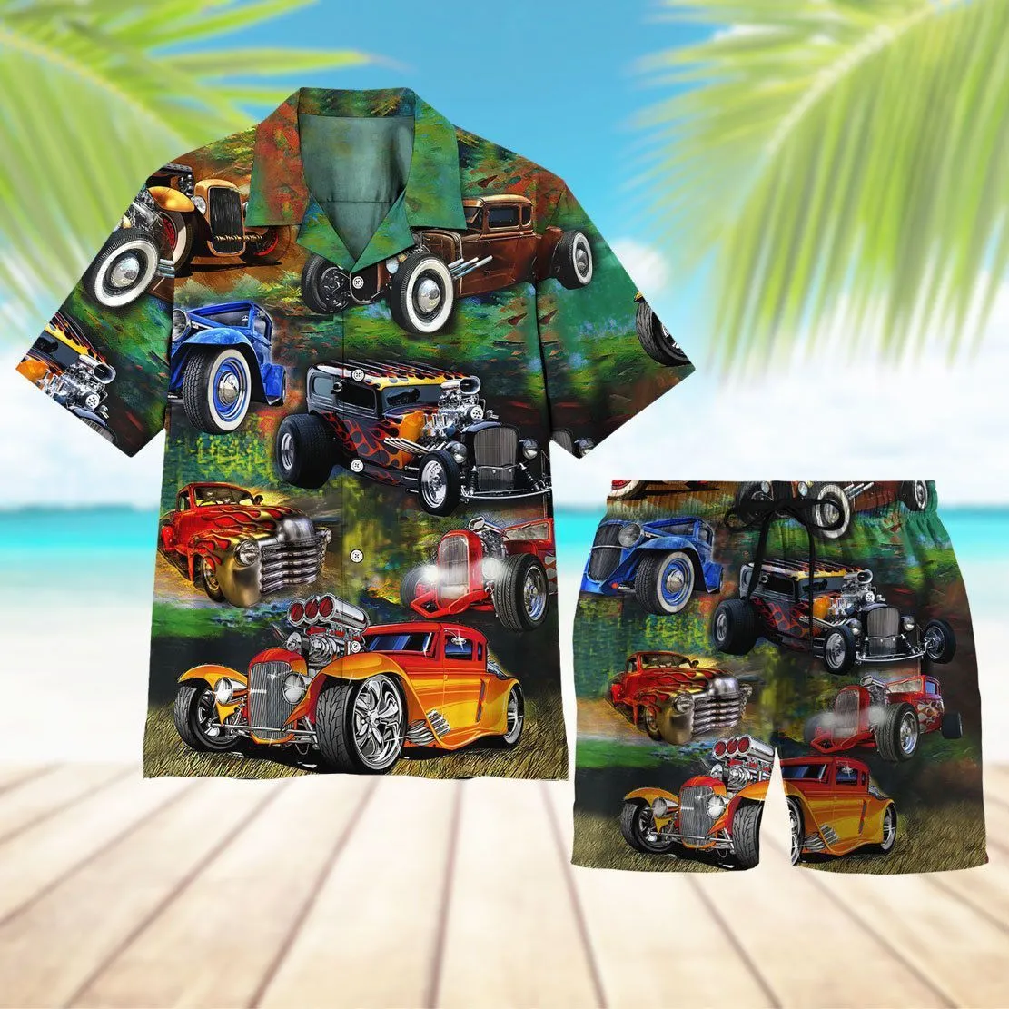 Gearhuman 3D Hot Rod Awesome Hawaii Shirt