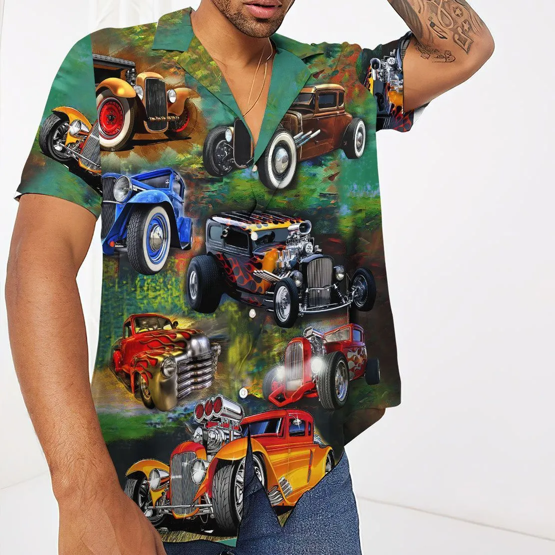 Gearhuman 3D Hot Rod Awesome Hawaii Shirt