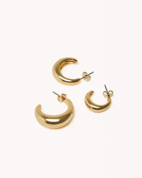 GETTY HOOP EARRING PACK - GOLD PLATED 18K