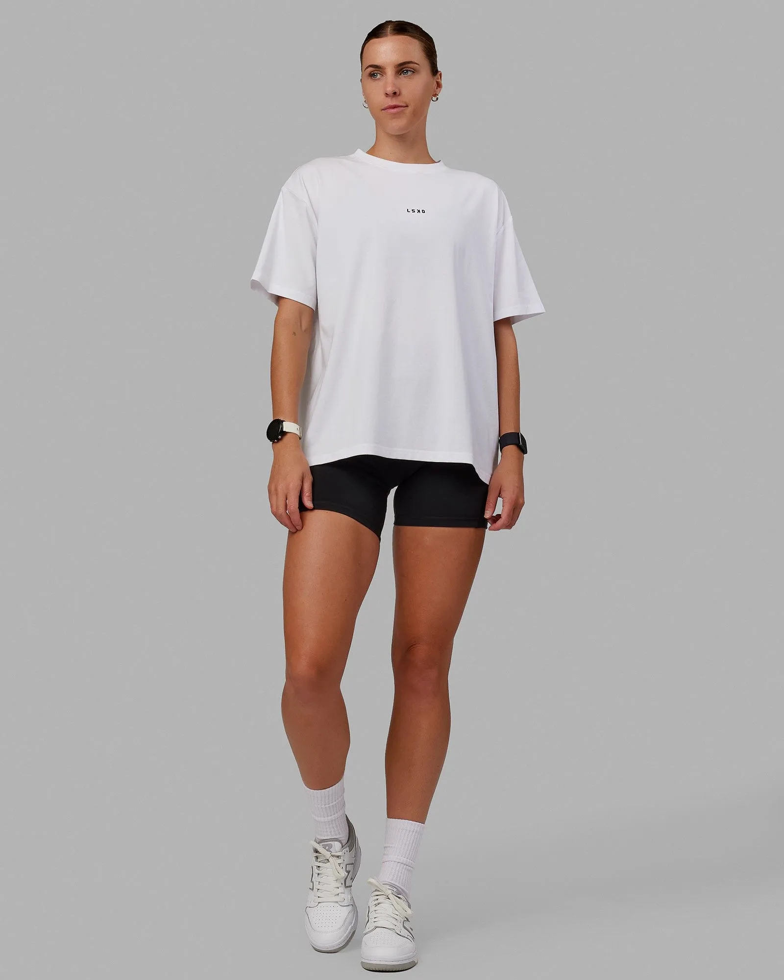 Go-To FLXCotton Oversized Tee - White-Black