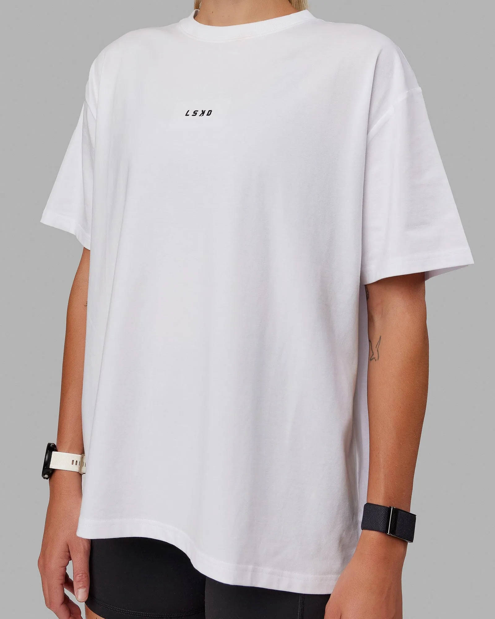 Go-To FLXCotton Oversized Tee - White-Black