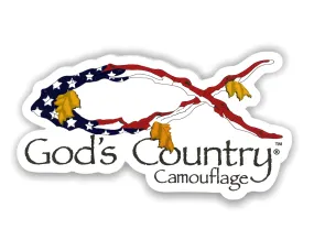 God's Country Camouflage 6 inch Flag Decal