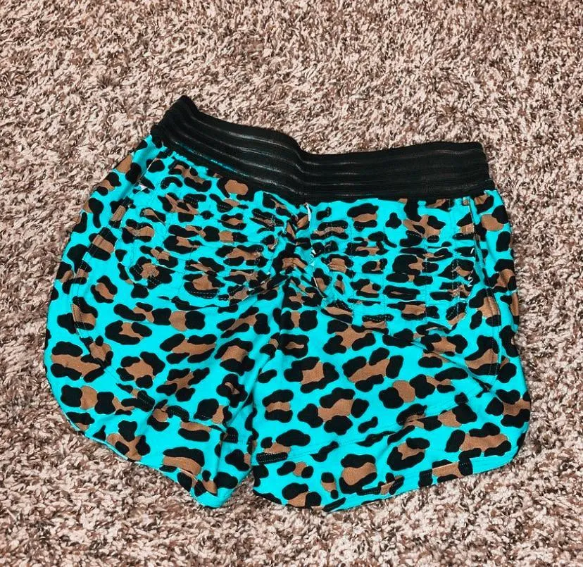 Green Leopard Shorts