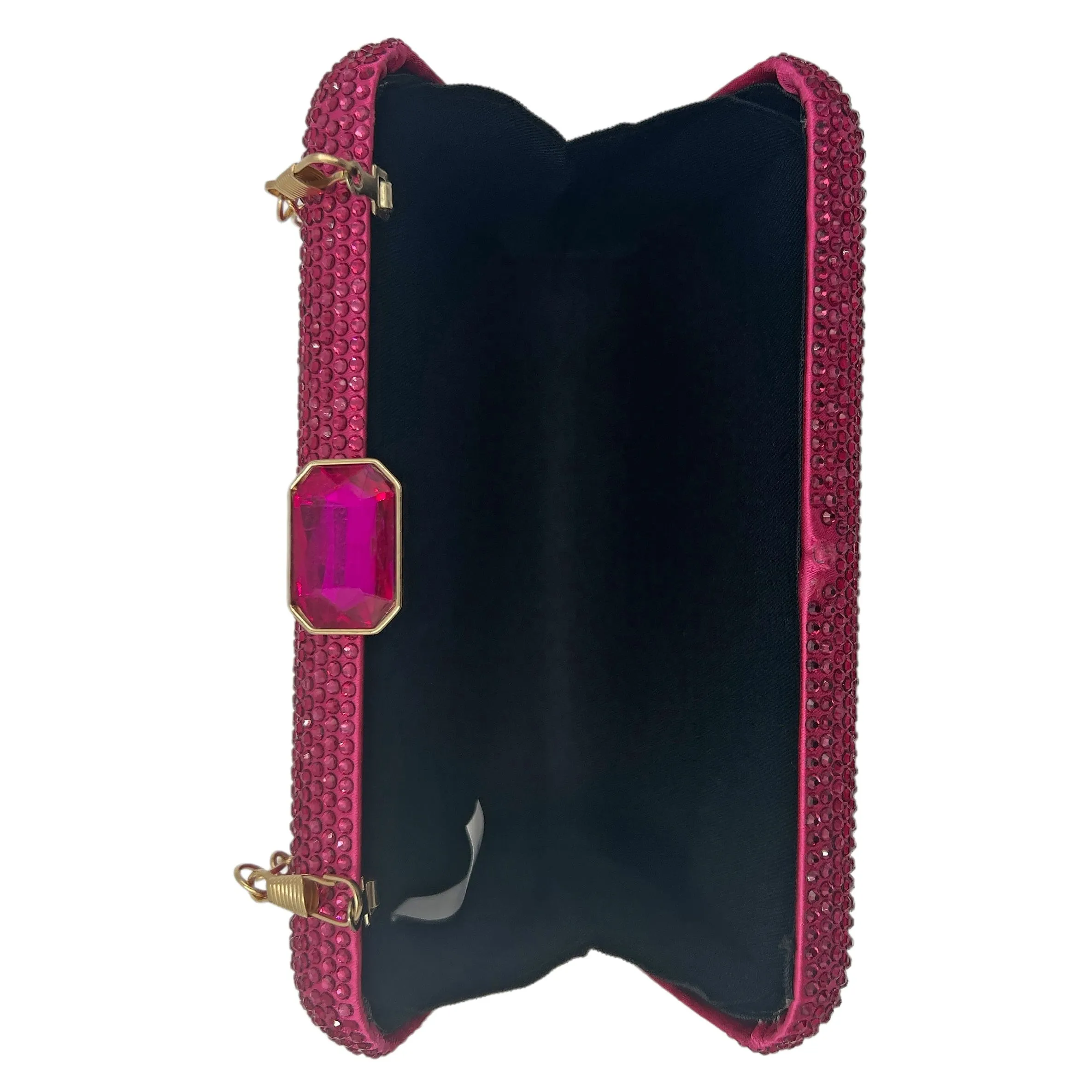 HANDBAG Rhinestone Convertible Clutch Evening Bag - Fuchsia New w/Out Tags