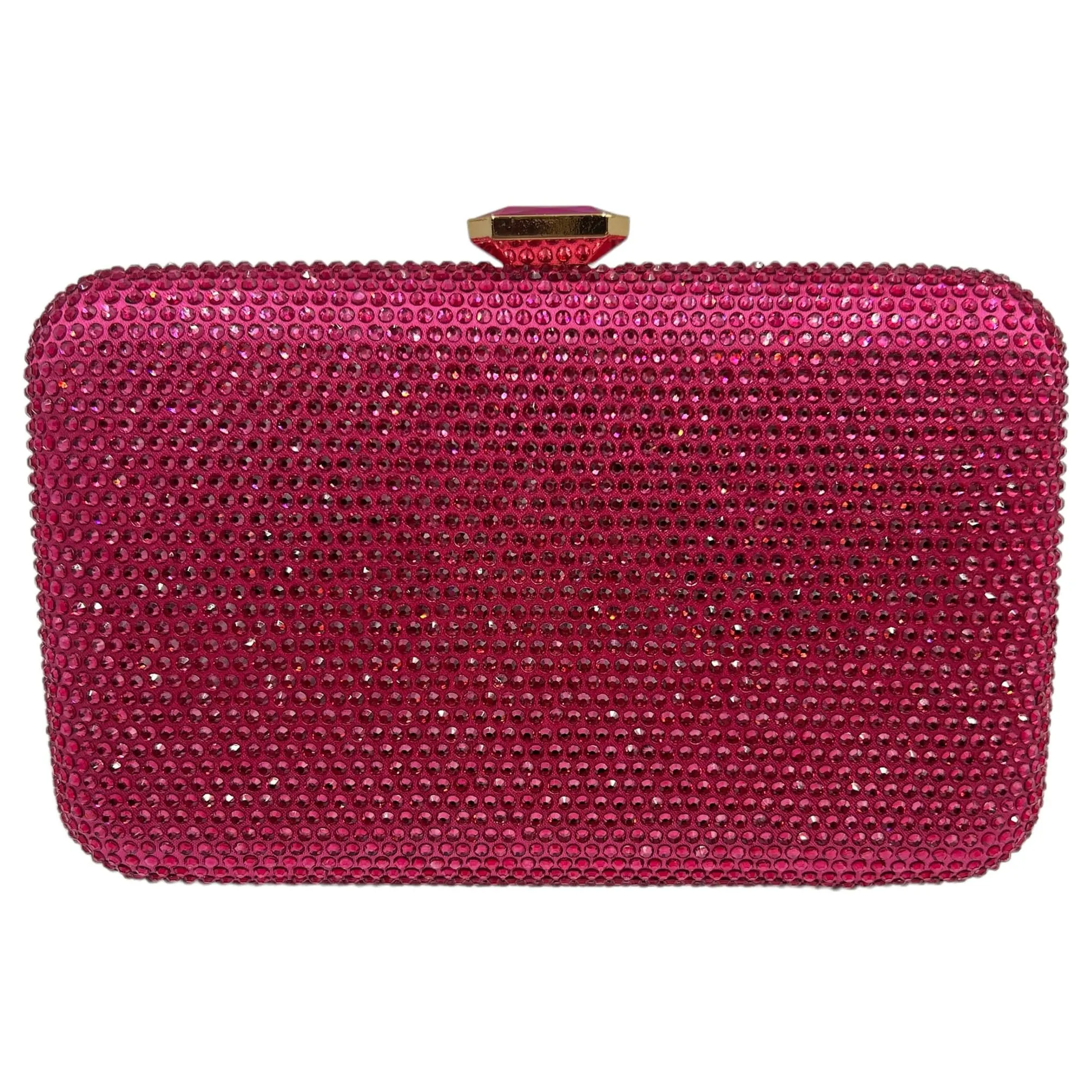 HANDBAG Rhinestone Convertible Clutch Evening Bag - Fuchsia New w/Out Tags