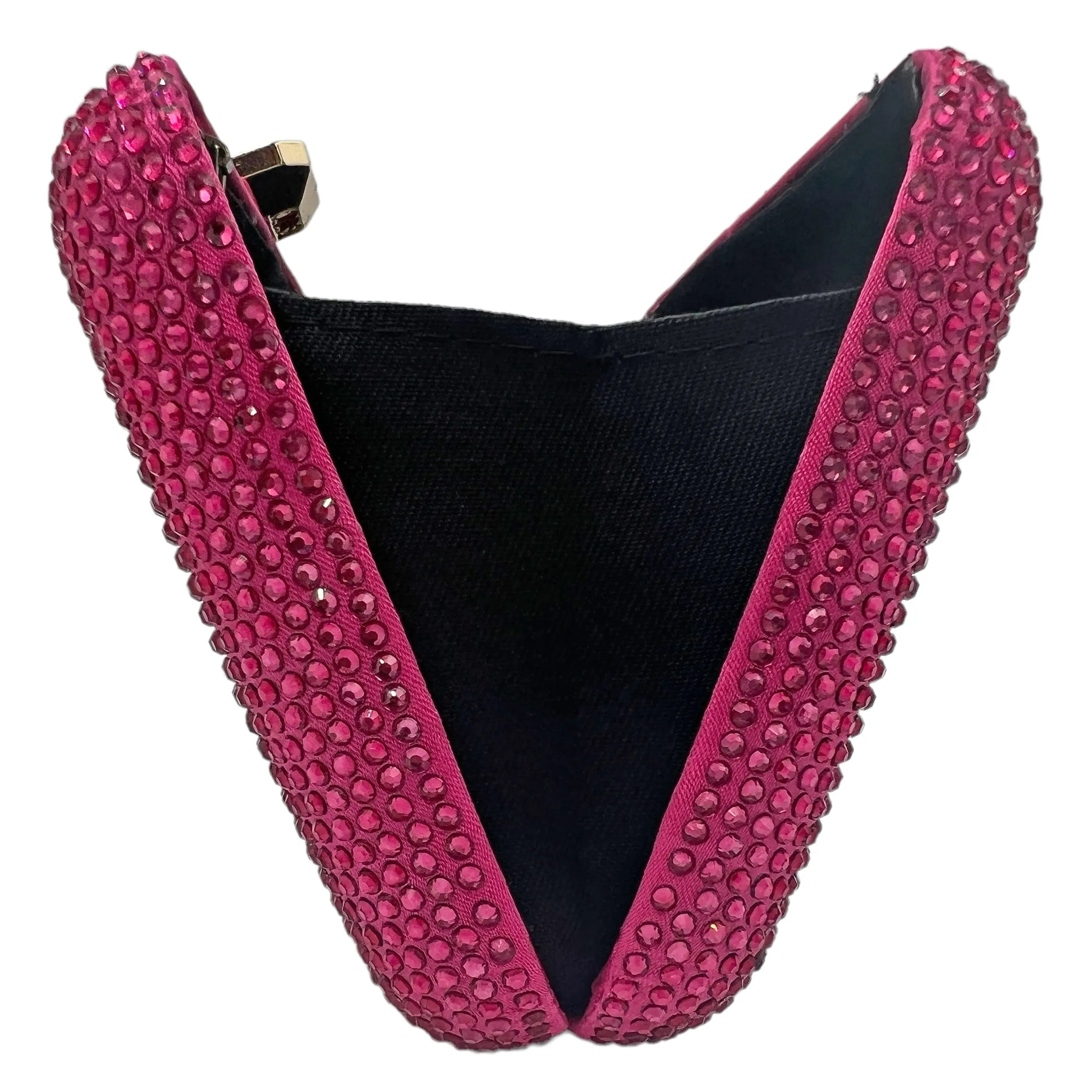 HANDBAG Rhinestone Convertible Clutch Evening Bag - Fuchsia New w/Out Tags