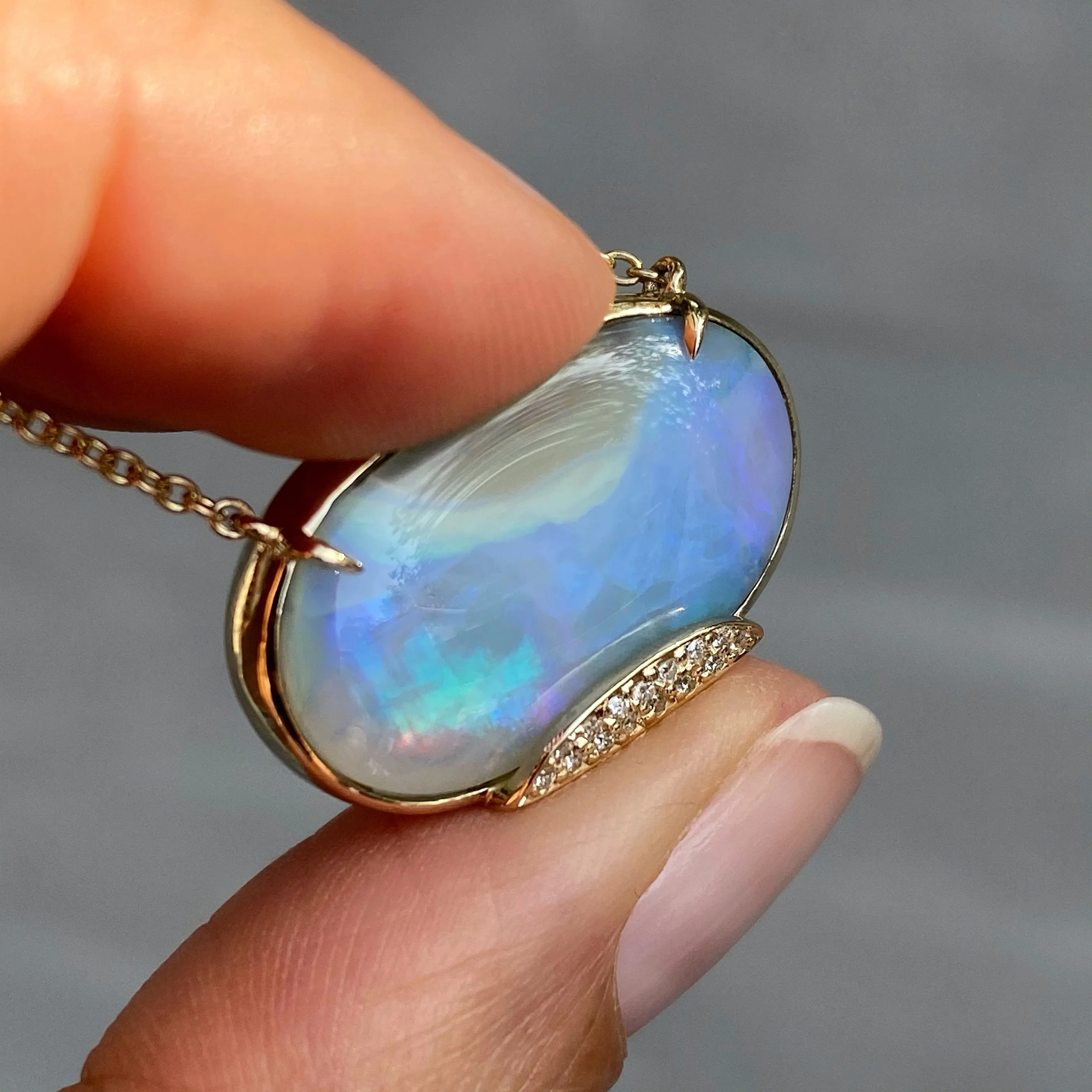 Heaven's Muse Gold Australian Boulder Opal Necklace