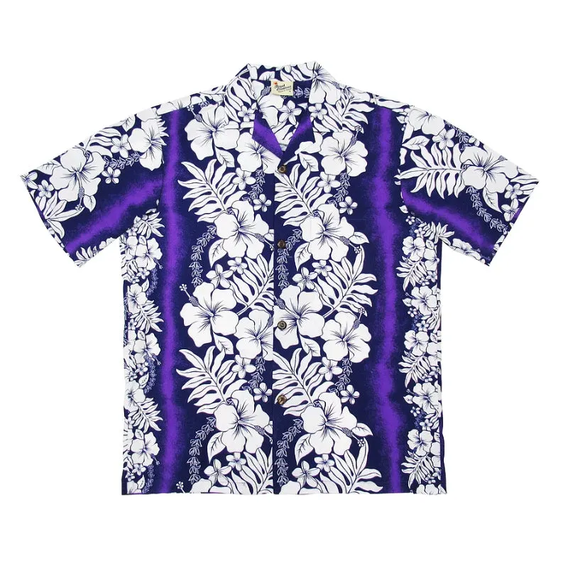 Hibiscus Luau Aloha Shirt | Blue, Purple