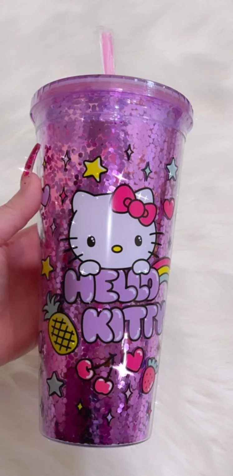 H.K. Purple glitter tumbler 32oz