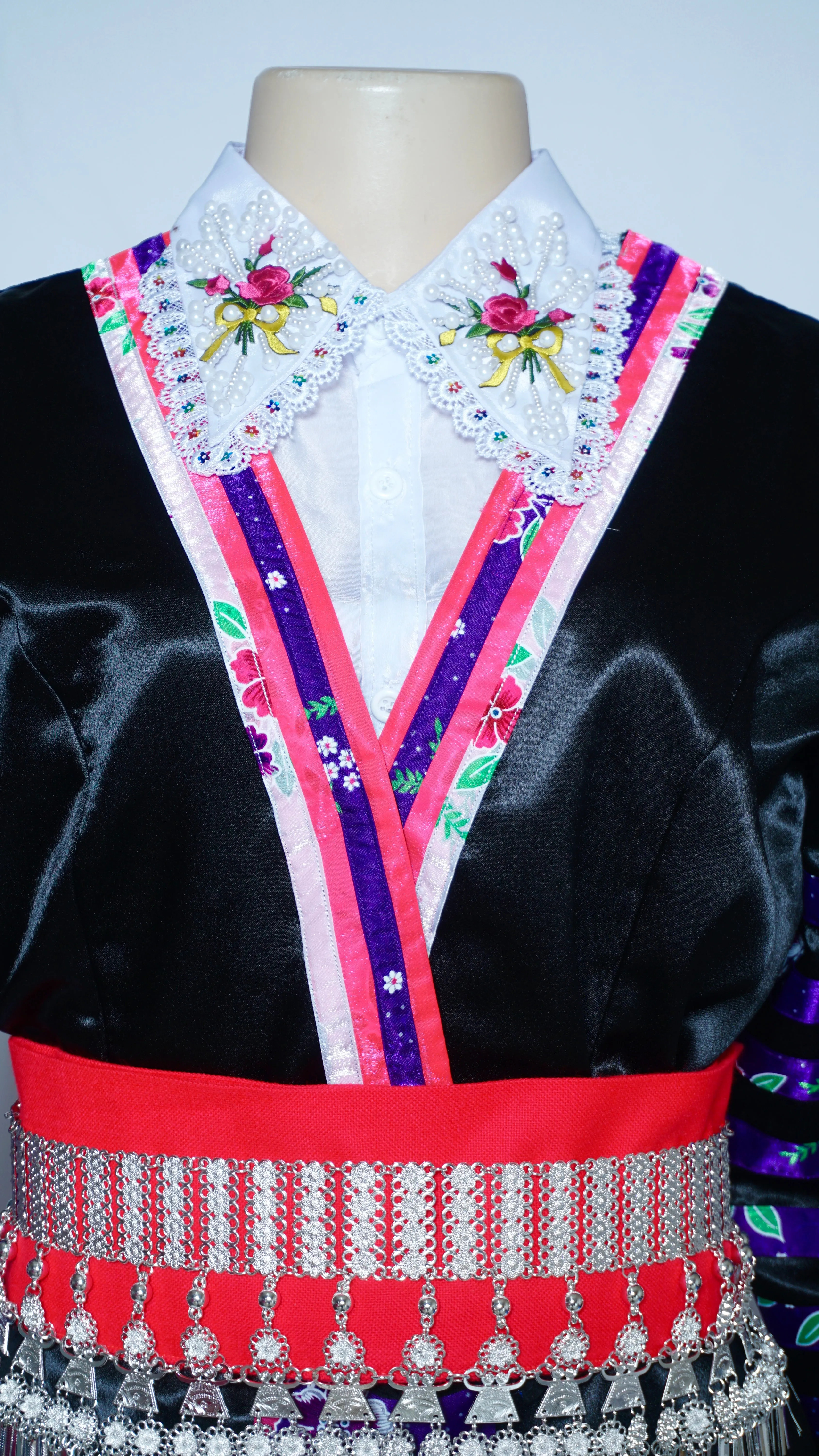 Hmong Txaij Purple Floral Outfit (40")