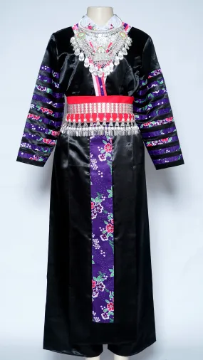 Hmong Txaij Purple Floral Outfit (40")