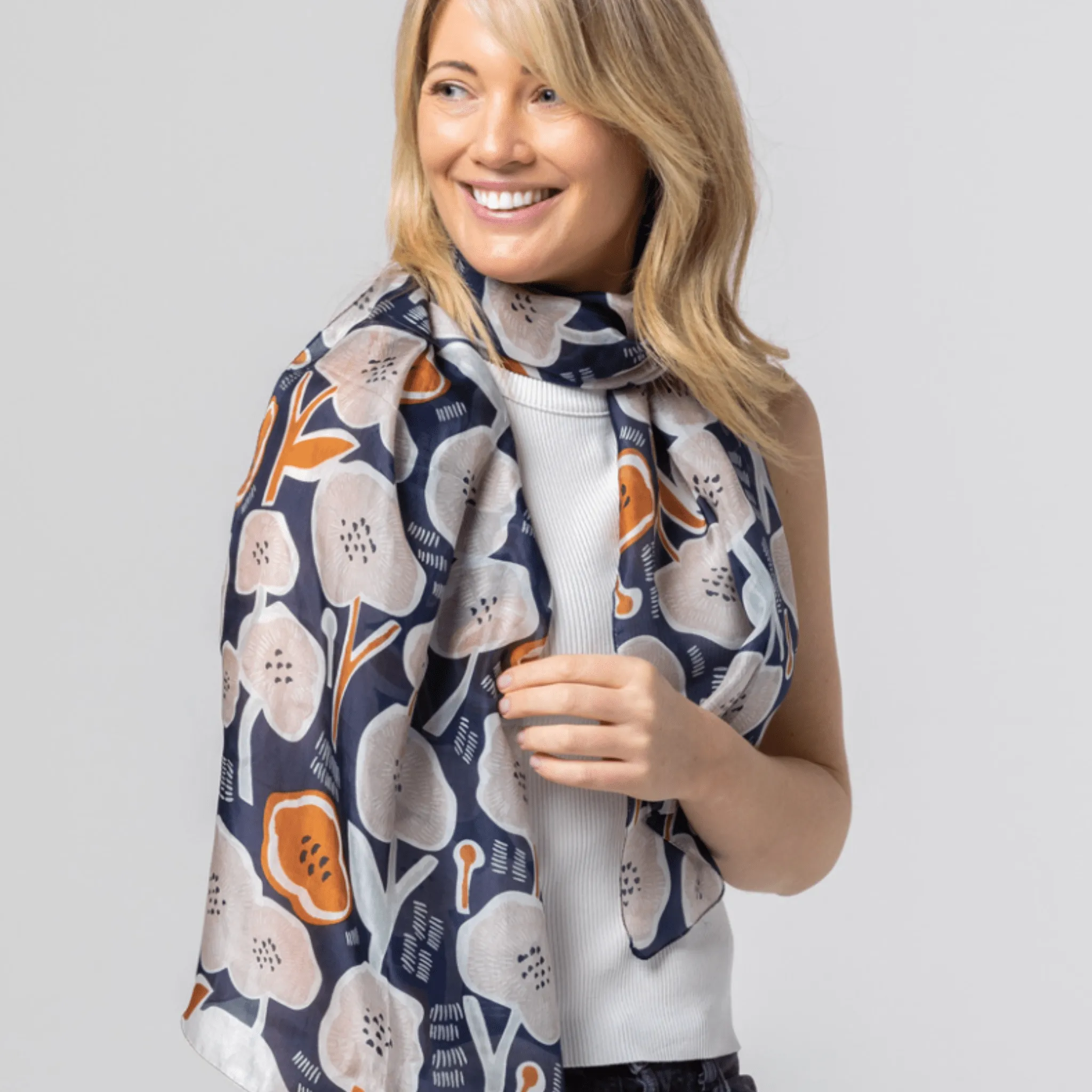 Indus Design Native Hibiscus Silk Scarf