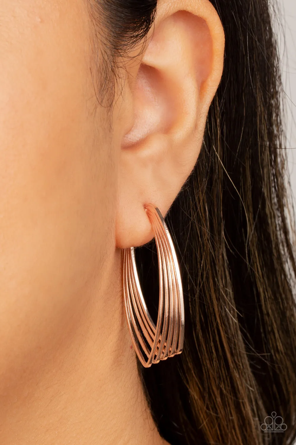 Industrial Illusion - Rose Gold Hoop Earring